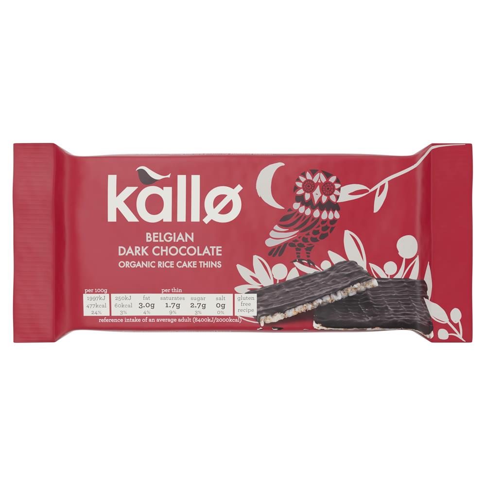 Organic Belgian Dark Chocolate Rice Cake Thins 75g