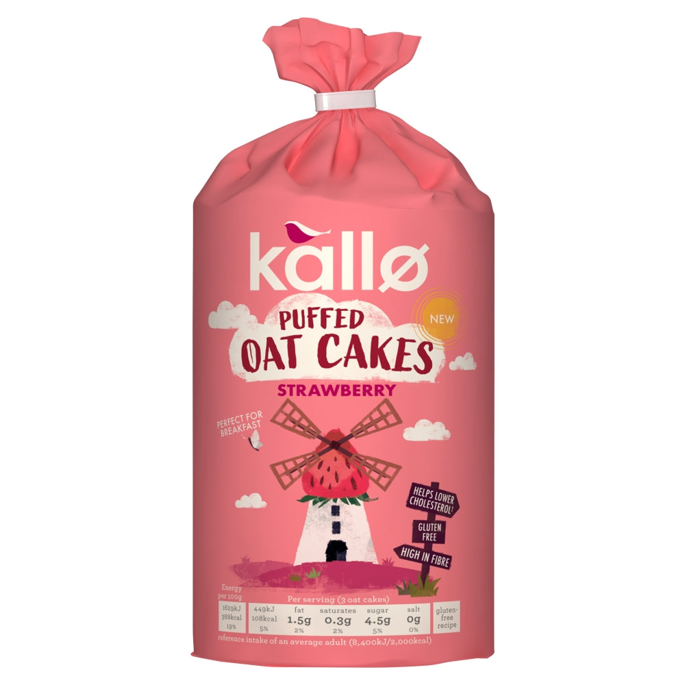 Strawberry Puffed Oat Cakes 122g