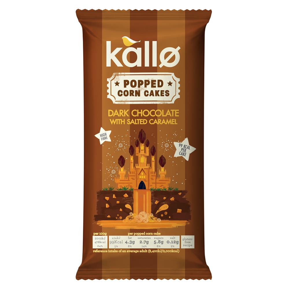 Dark Choc Caramel Popped Corn Cakes 127g